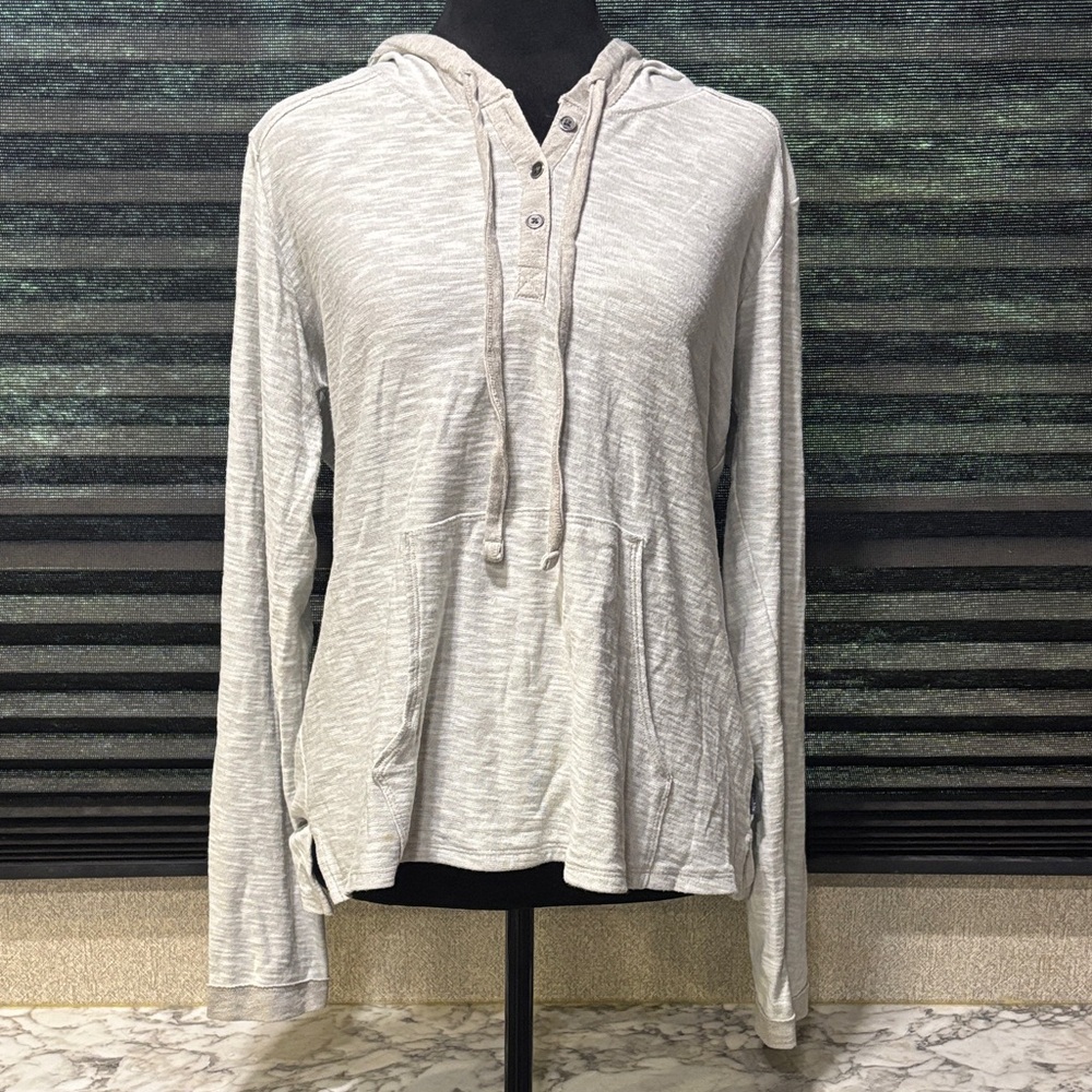 Columbia Women’s Light Grey Cotton Blend Hooded Pullover‎ Sweatshirt Medium